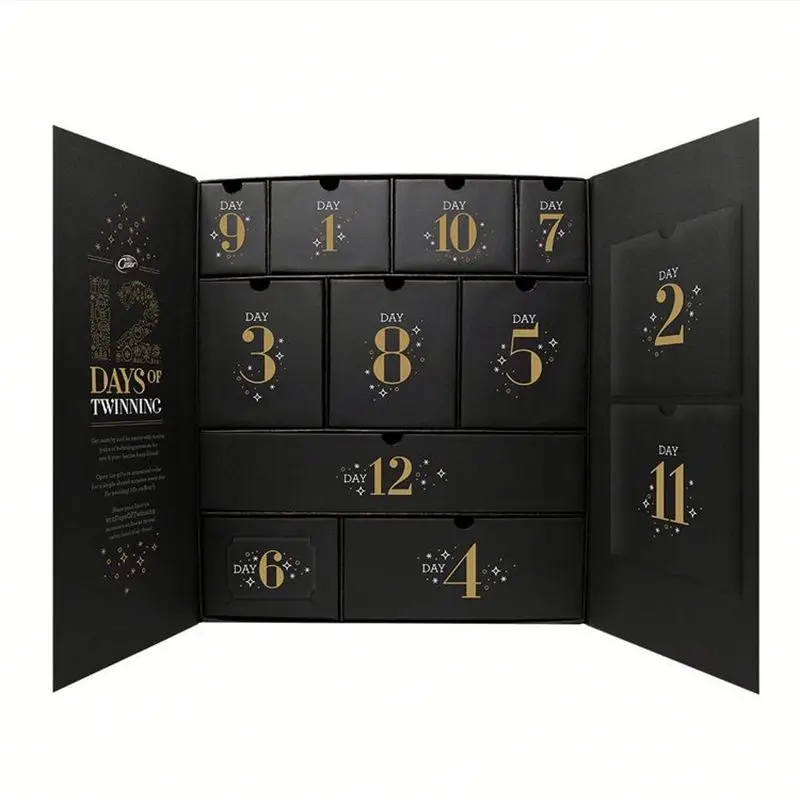 Customization.Customization.Custom 2021New Design Advent Calendar Cardboard 24 Advent Calendar Paper Boxes With Plastic Tray