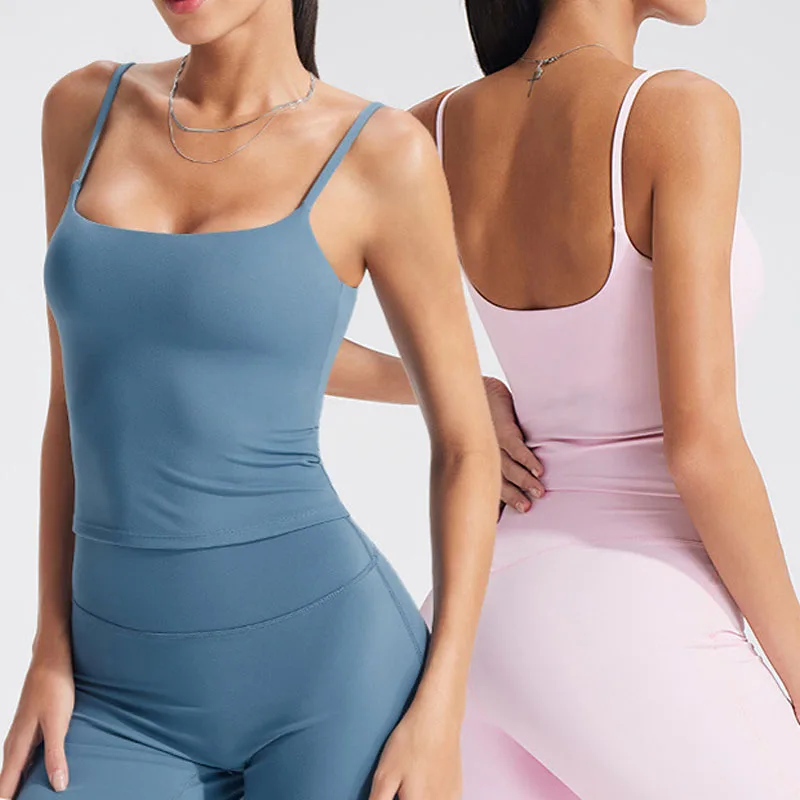 

Женский спортивный бюстгальтер с ремешками на спине Naked Feel Beauty со встроенной накладкой на грудь, топ для фитнеса и тренировок, одежда для йоги, женская спортивная одежда