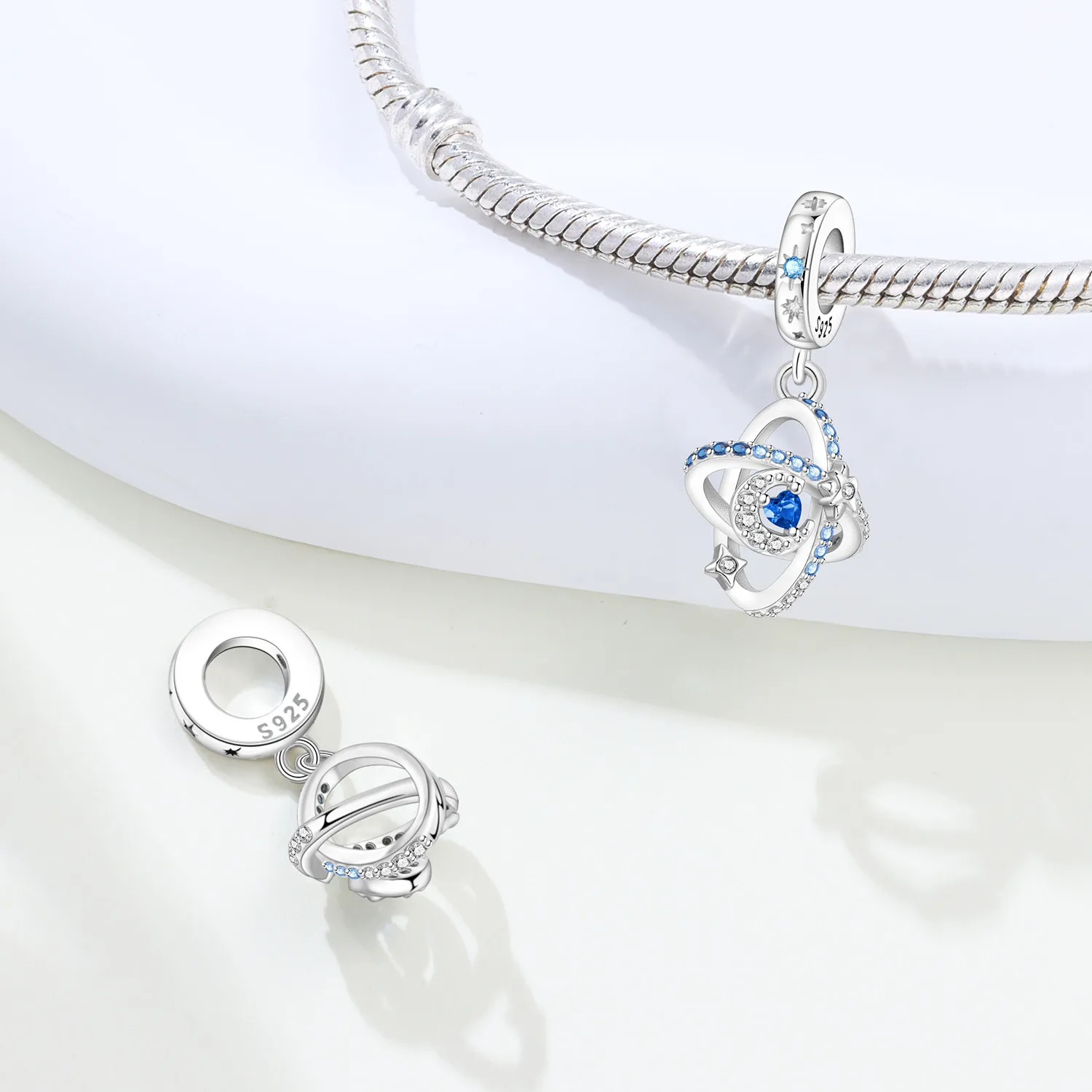 Orstarry 925 Sterling Silver Luna Traiettoria Ciondolo Perline Pendenti originali Bracciale Gioielli con ciondoli Regali fai da te per feste