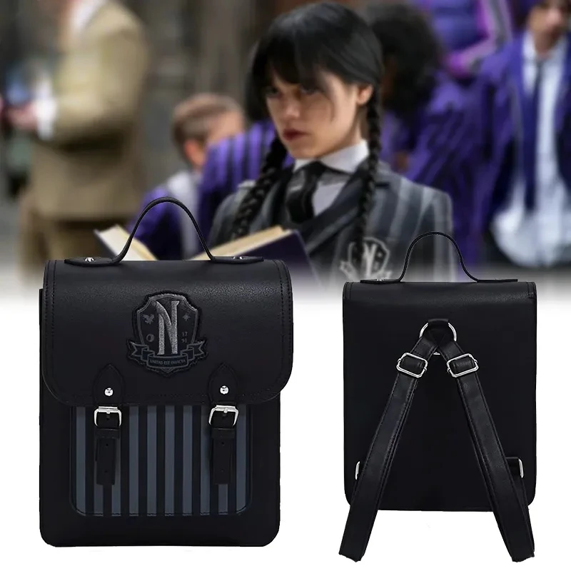 

Wednesday Addams Backpack Schoolgirl Nevermore College Bag Wednesday Cosplay Bookbag Messenger Bag For Kids Fans Gift