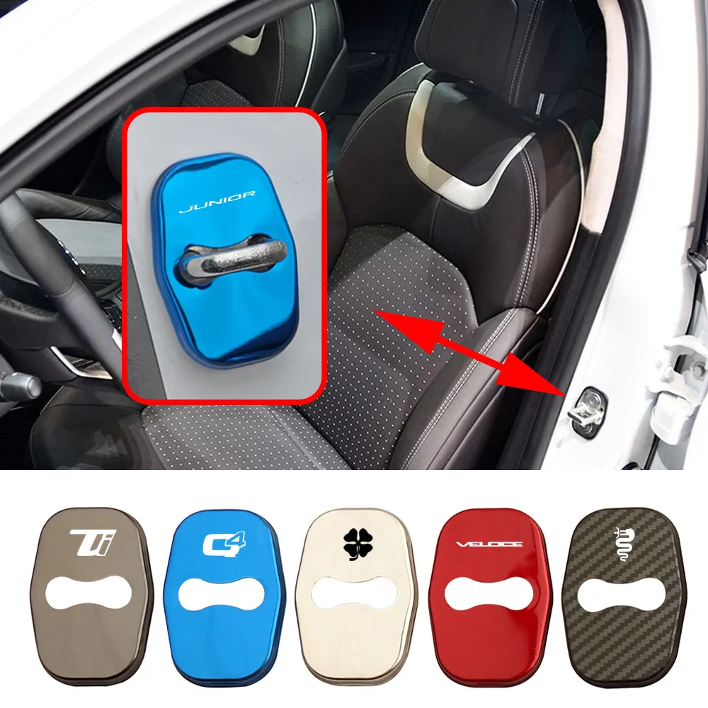 4PCS Car Door Lock Cover for Alfa Romeo Elettrica Alfa Romeo Junior Minalo Quadrifoglio Q4 Veloce TI 2024 2025 2026 Accessories