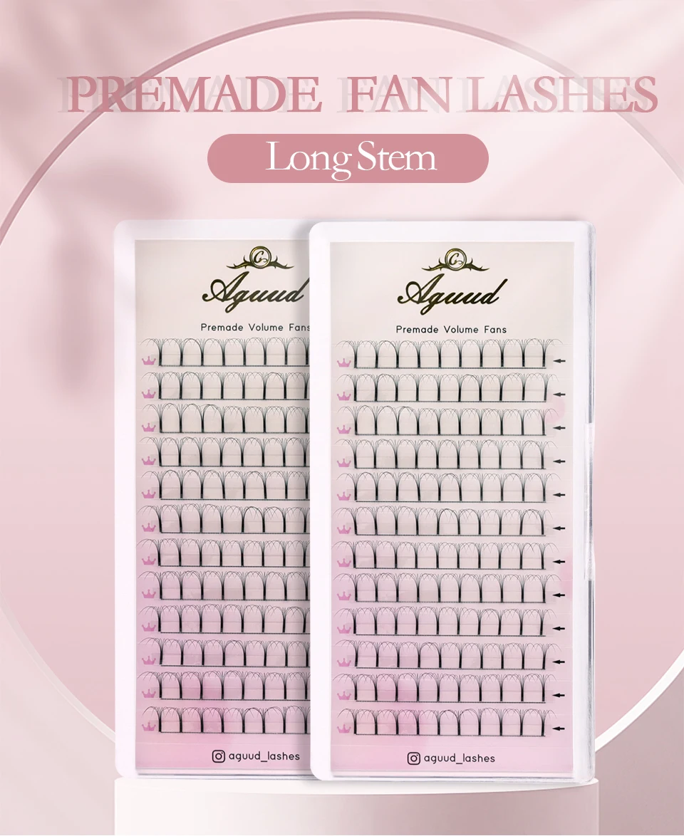Schwarz 3d/4d/5d/6d vorgefertigte Volumen ventilatoren hand gefertigte flauschige individuelle Promaden fächer Wimpern langer Stiel russische Volumen Wimpern verlängerung – Detail 2