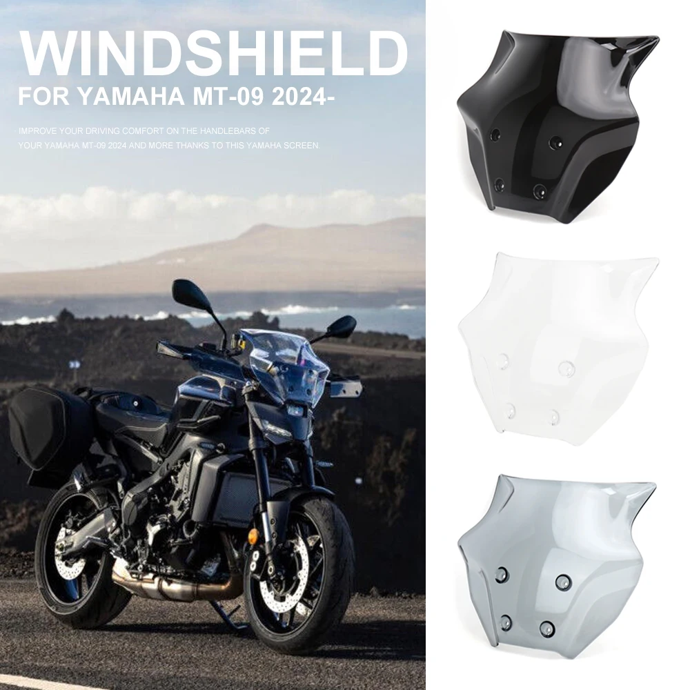 

Motorcycle Windshield For Yamaha MT09 MT 09 MT-09 2024 Wind Screen Shield Deflector Cover Protector Windscreen