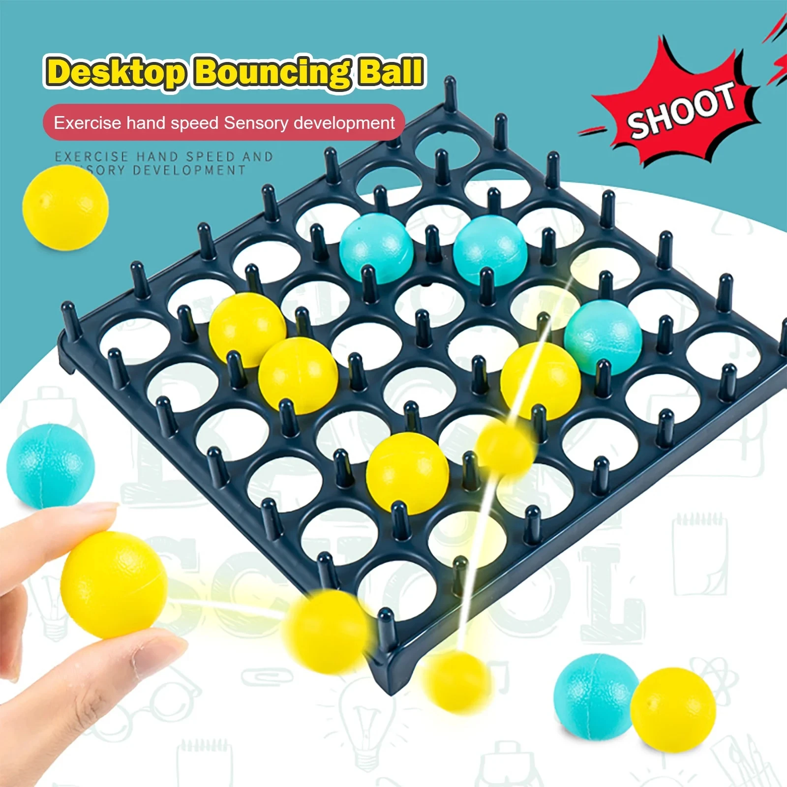 Bouncing Ball Game Jumping Ball Board Games Challenge Game Bounce Ball Toys Family Party Desktop Bouncing Toy Educational Toys