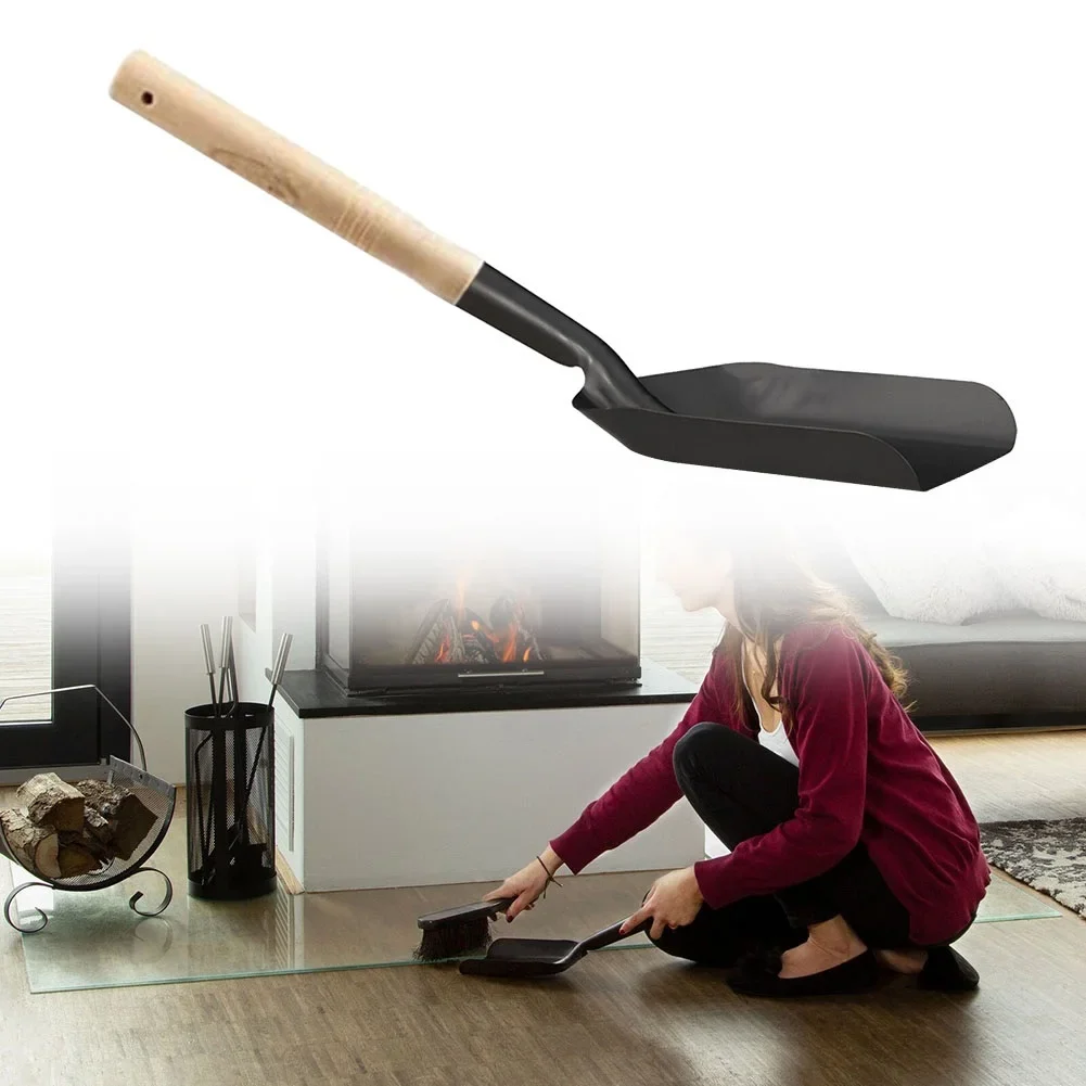 1pc Chimney Shovel For Gardening Ovens Grills Household Fireplace Tool Steel Dustpan Ash Shovel Fireplace Cleaning Tool Parts