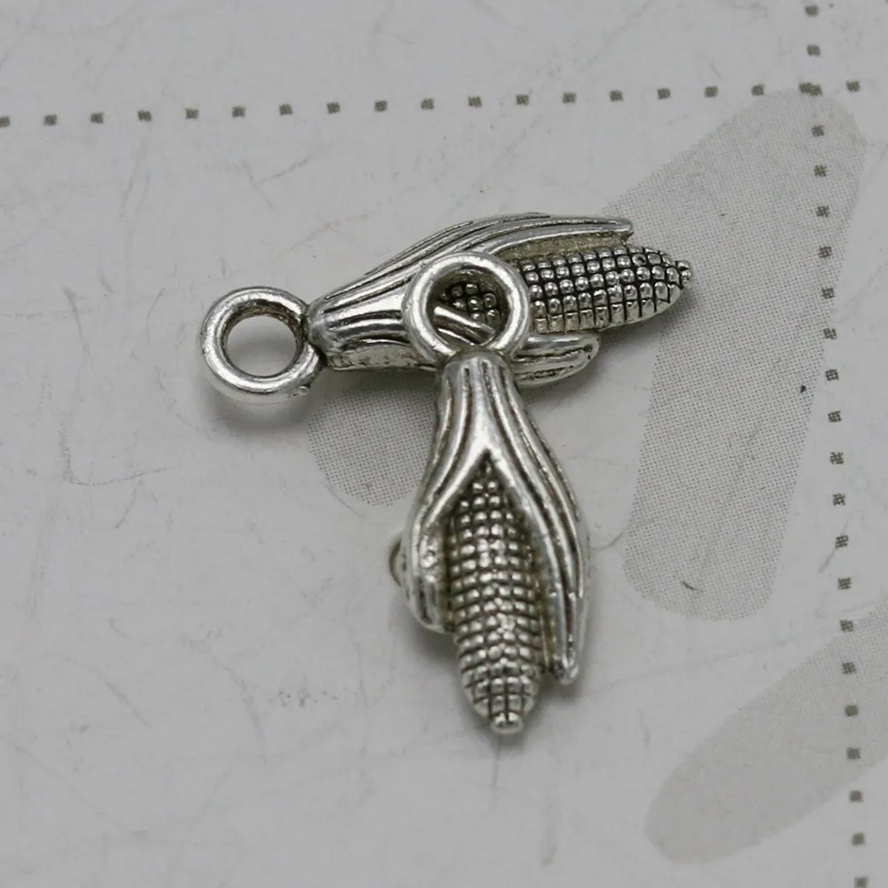 20Pcs Silver Corn Alloy Pendant Charms for DIY Jewelry Making Necklace Bracelet Earring Cosplay Costume Accessory