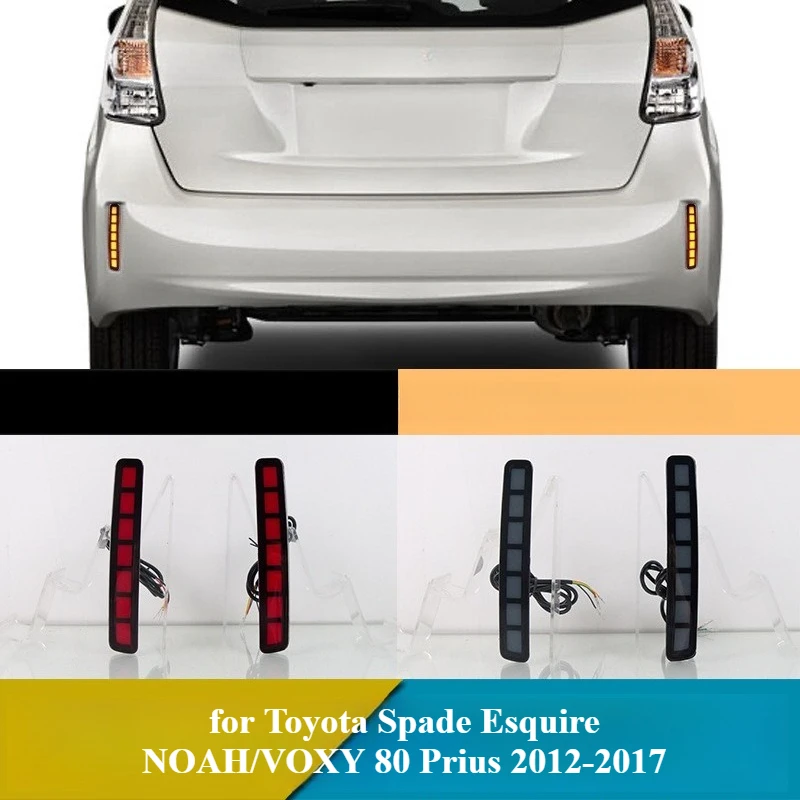 

Car LED Rear Bumper Reflector Light DRL Dynamic Turn Signal Brake Light for Toyota Spade Esquire NOAH/VOXY 80 Prius 2012-2017
