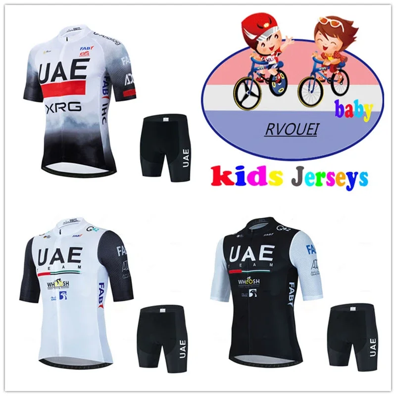 

Uae Детский комплект велосипедного трикотажа Pro Team, шорты, детская одежда для велоспорта, летняя велосипедная одежда для мальчиков, дышащая спортивная одежда на открытом воздухе