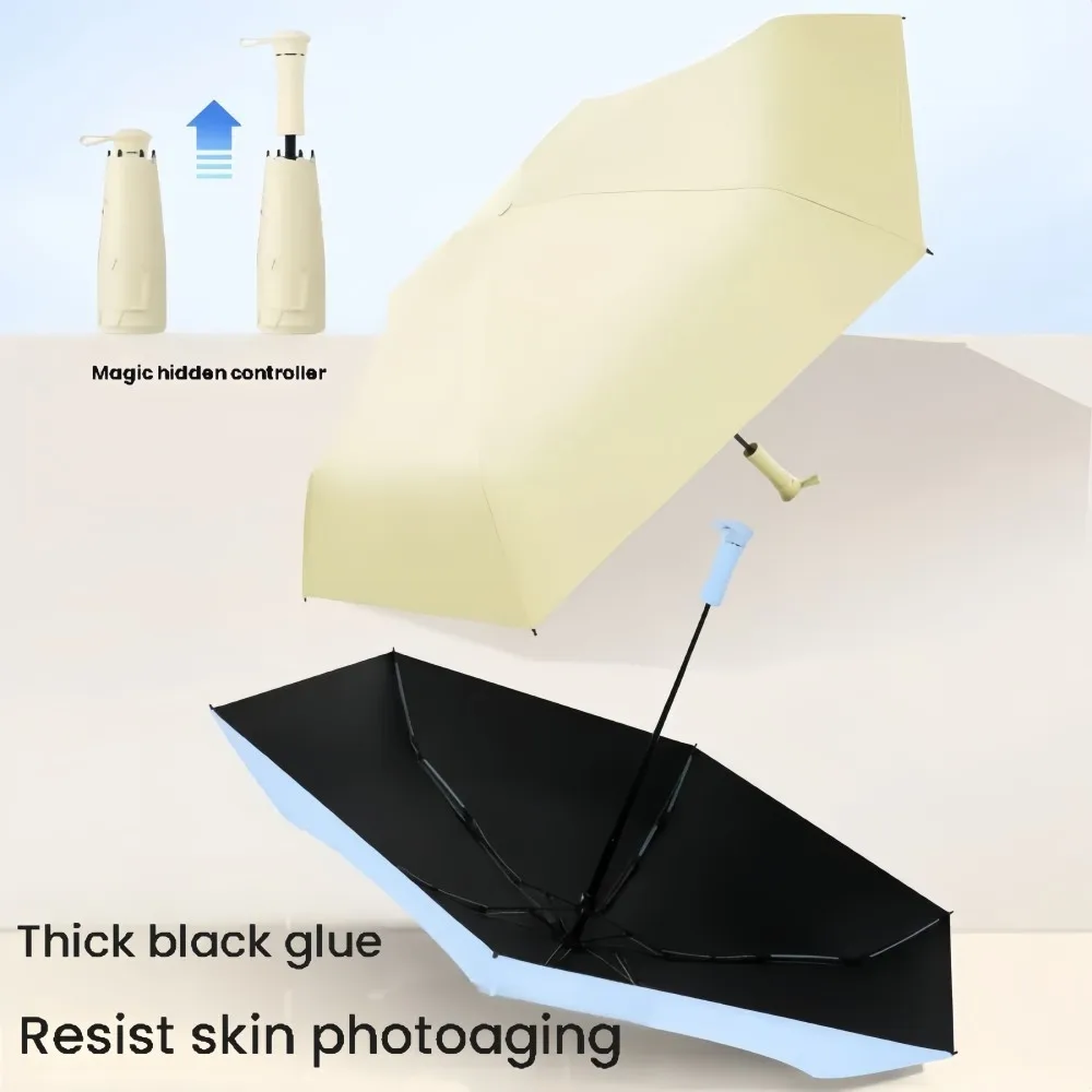 Mini Foldable Umbrella Retractable Five-Fold UV Protection Sunshade Rain Umbrella Sun Protection against Ultraviolet Rays