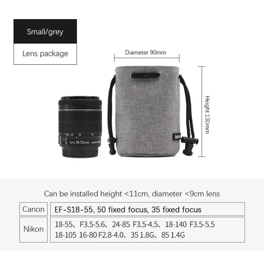 Adjustable Strap Camera Storage Bag Inner Bag Velvet Lining Lens Protective Case Dustproof Handbag DSLR Drawstring Bag Men