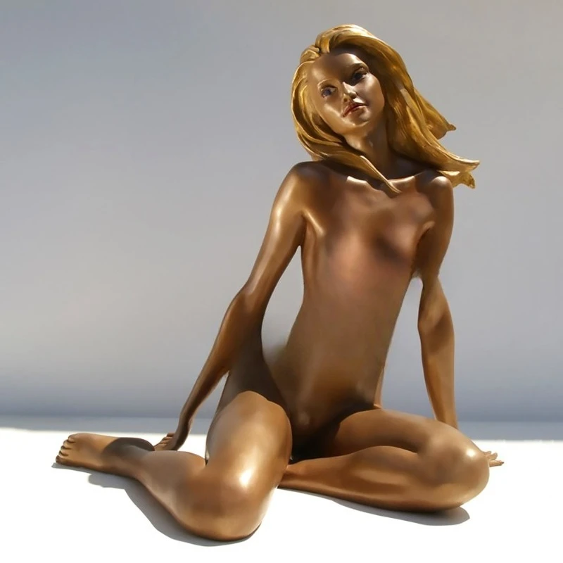 Custom female bronze statue high quality outdoor metal casting