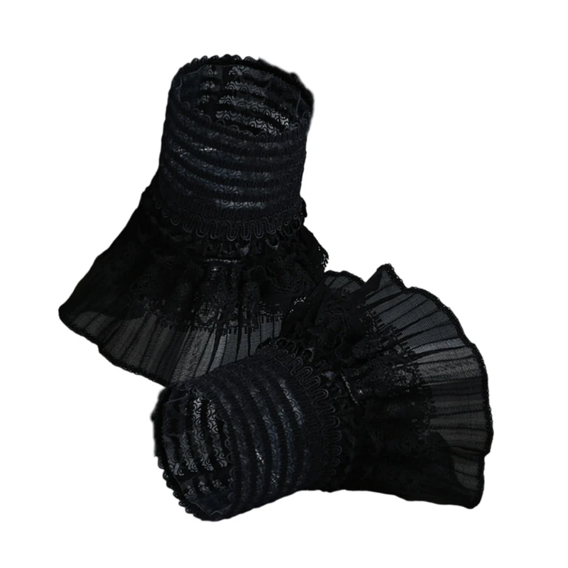 Detachable Ruffled False Sleeves for Shirt Girls High Elastic Wristband Decorative Sleeves Woman Taking Photo Supplies