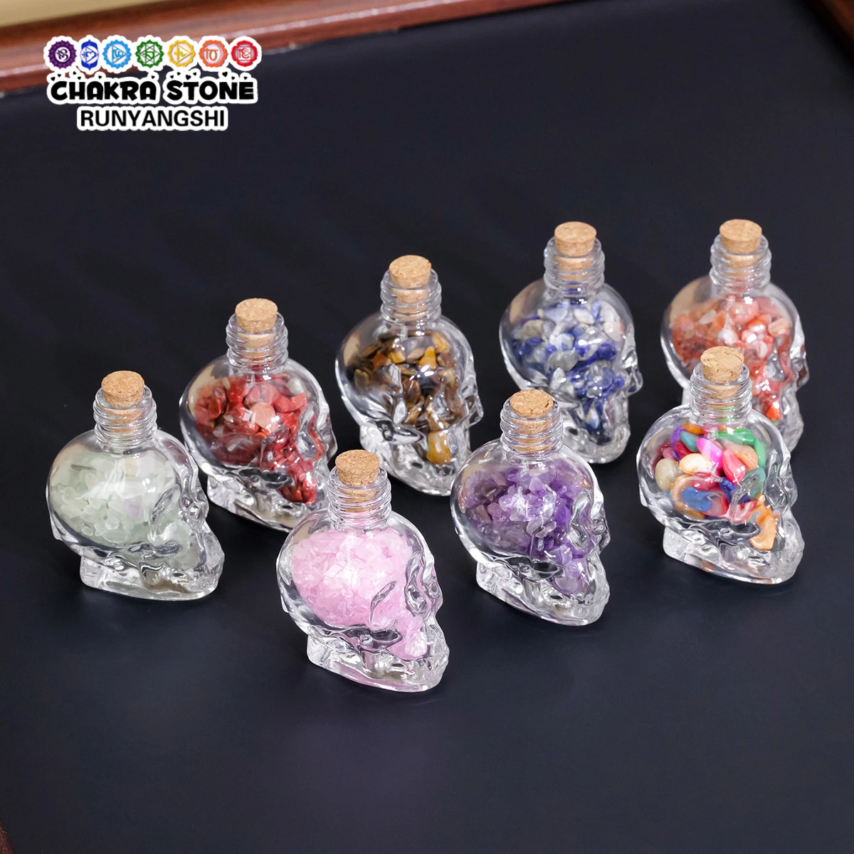 1PC Natural Raw Crystal Chips Drift Bottle, Clear Wishing Vase, Cute Lifelike Crystal Gift, Home Decor Ornament