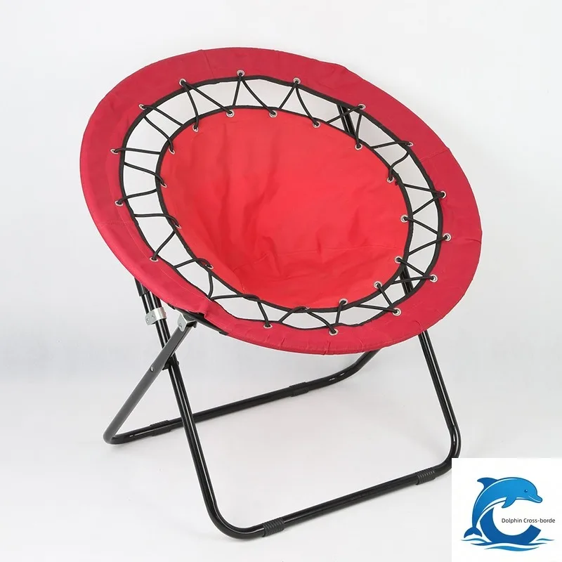 Applicable toOutdoor Folding Spring Lazy Chair, Oxford Elastic Portable Stool for Camping Fishing Picnic