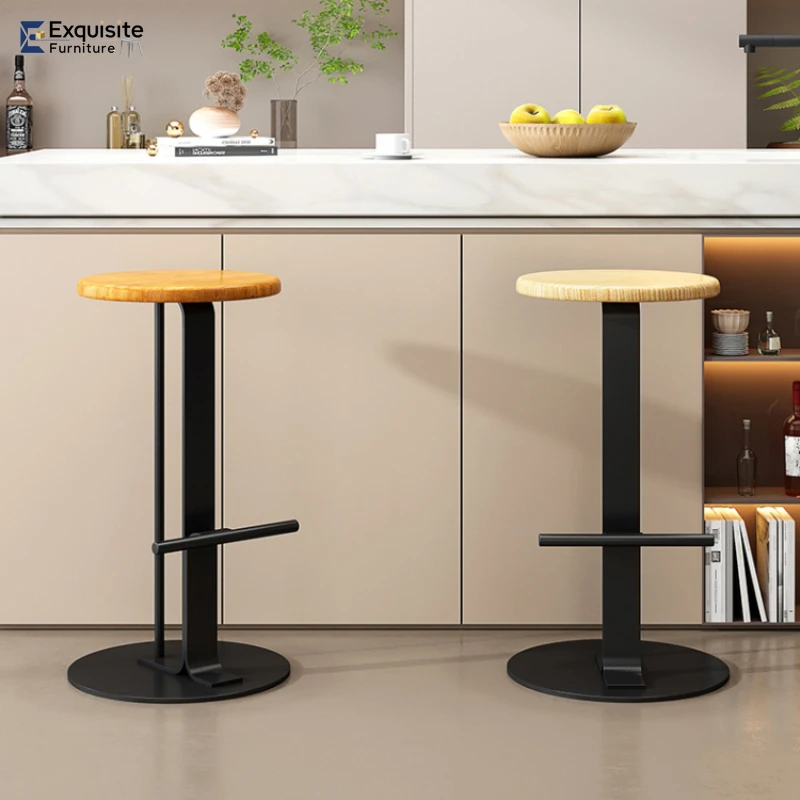 Simple Iron Silver Bar Chairs Design Steel High High Quality Kitchen Bar Stools Nordic Modern Metal Banqueta Home Furniture