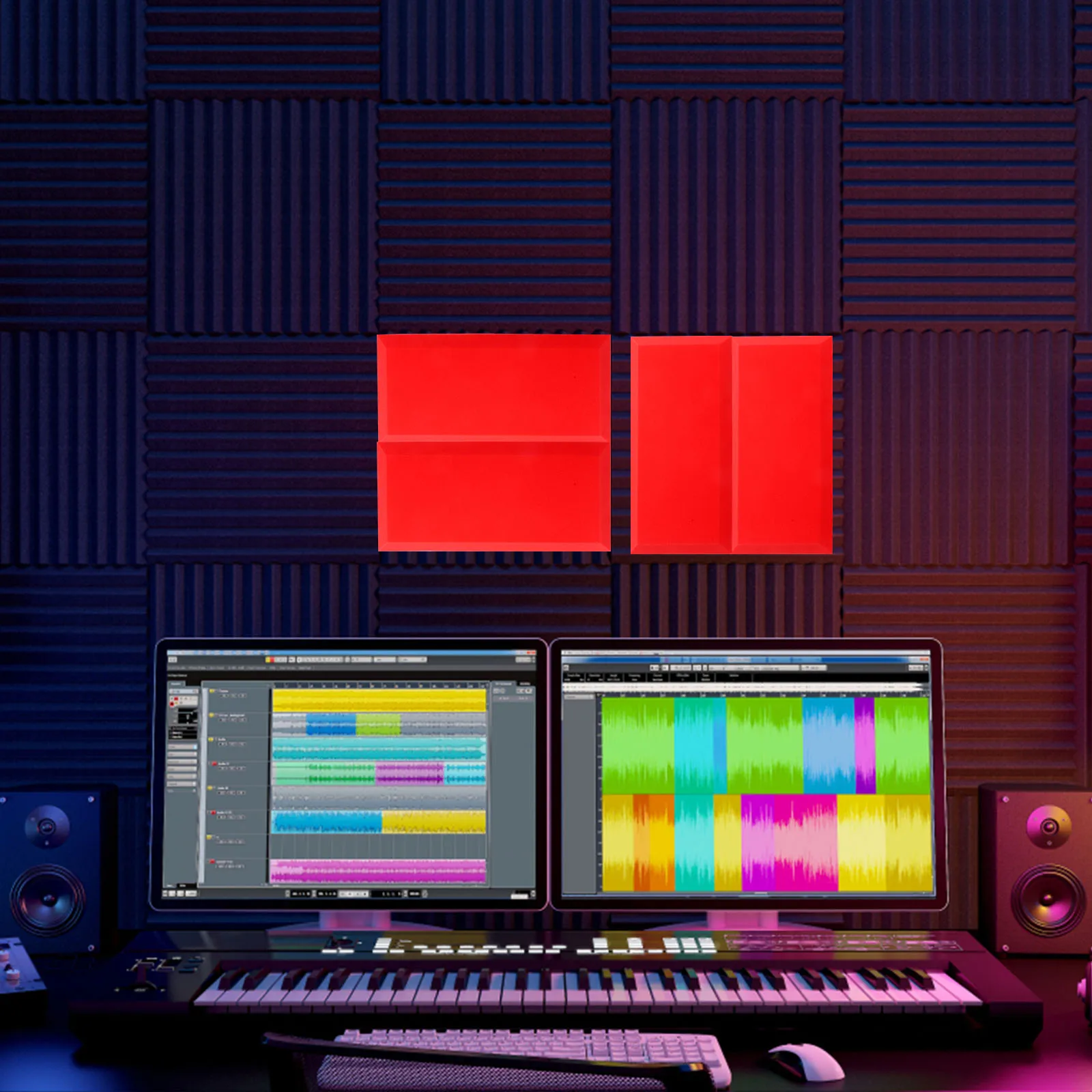 

6Pcs Soundproofing Acoustic Panels Premium Sound Absorbing Wall Padding Home Studio Office Noise Deadening Sound Insulation