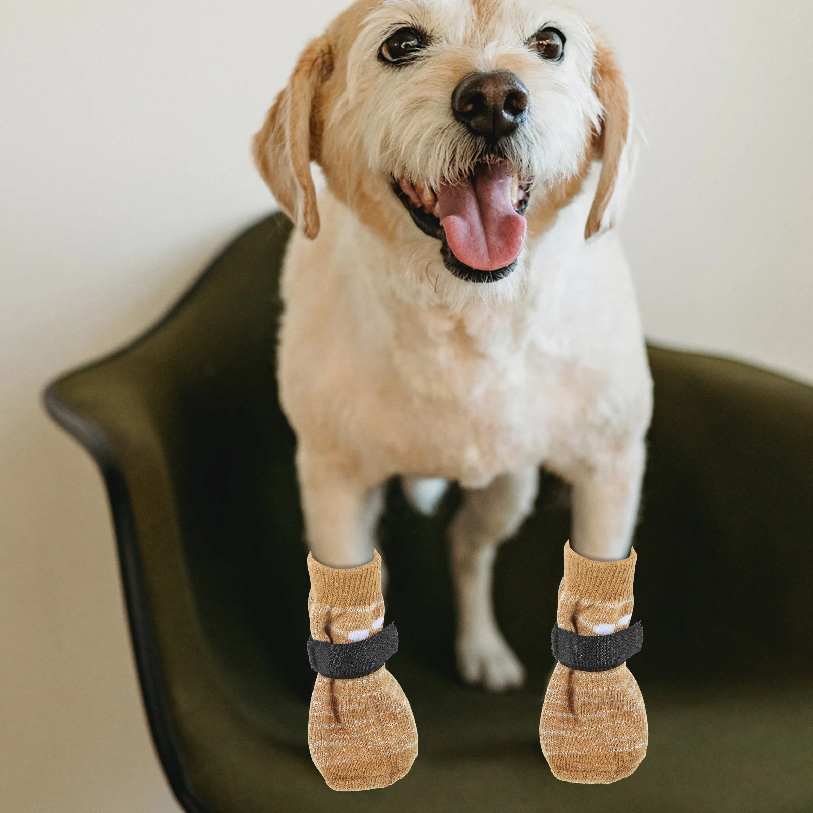 

4pcs Non-Slip Pet For Dogs Cotton Paw Protectors Winter Warm Dog Socks Washable Reusable Small Dog Socks Portable Puppy