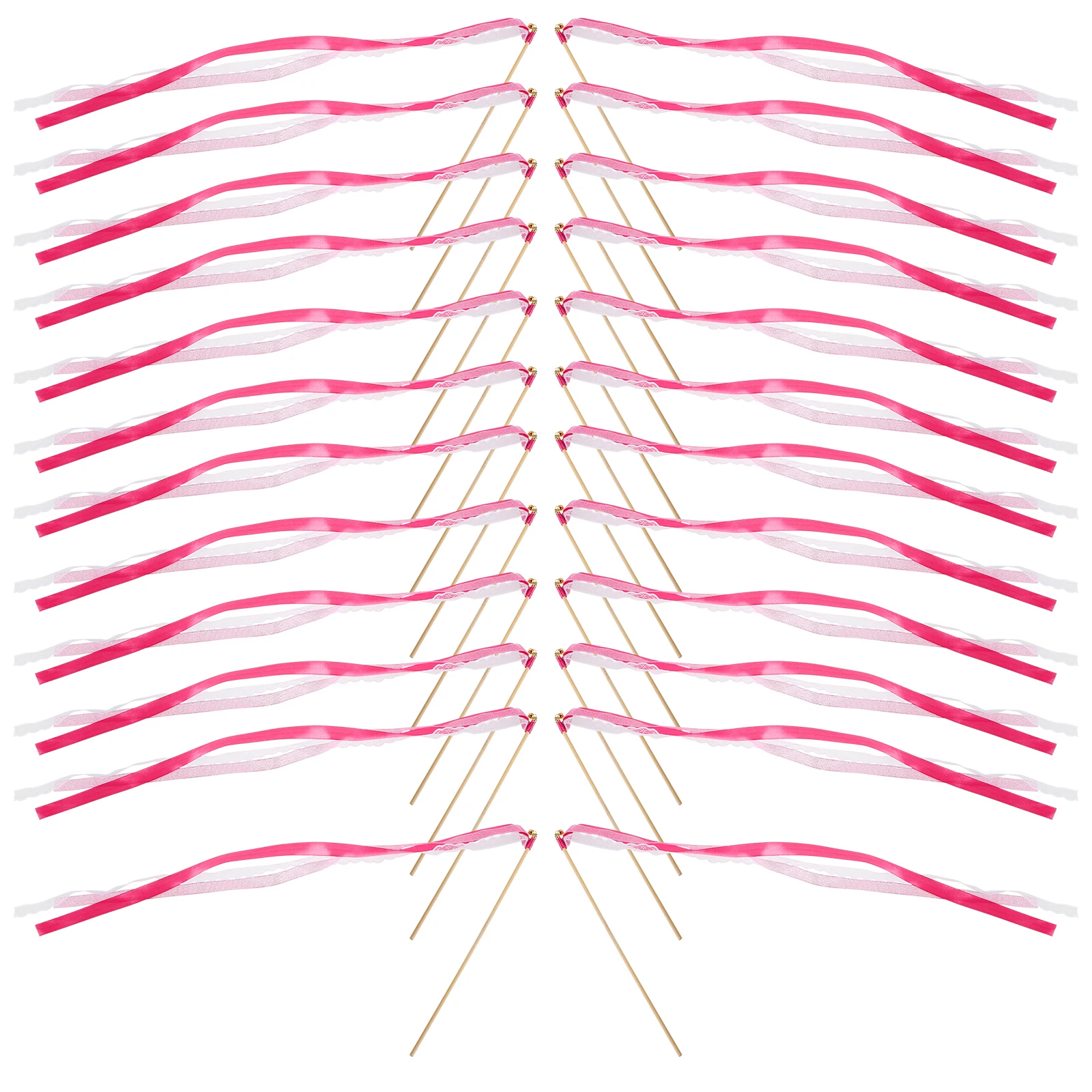 

25Pcs Decorative Fairy Wands Lightweight Ribbon Streamer Sticks for Wedding Reception Outdoor Events Photography Props