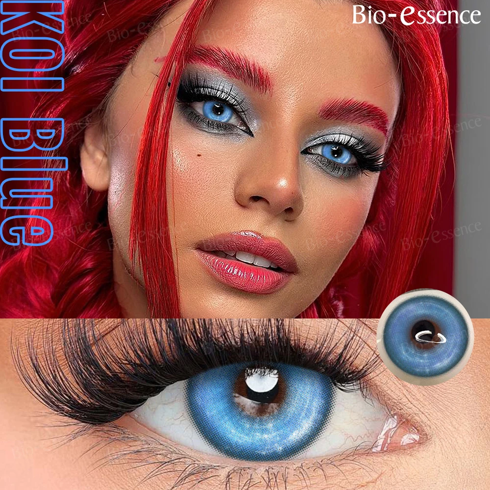 Bio-essence Kontaktlinsen 2PCS Farbige Kontaktlinsen Cosplay Rote Linsen 1 Jahr Mode Farbe Schönheit Linsen Party Nette Augenlinse – Detail 6