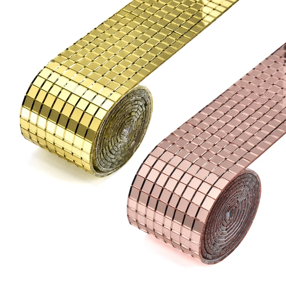 

1M Self Adhesive Mosaic Wall Stickers DIY Creative Glass Mirror Sticker Roll Home KTV Birthday Party Wedding Festival Decoration