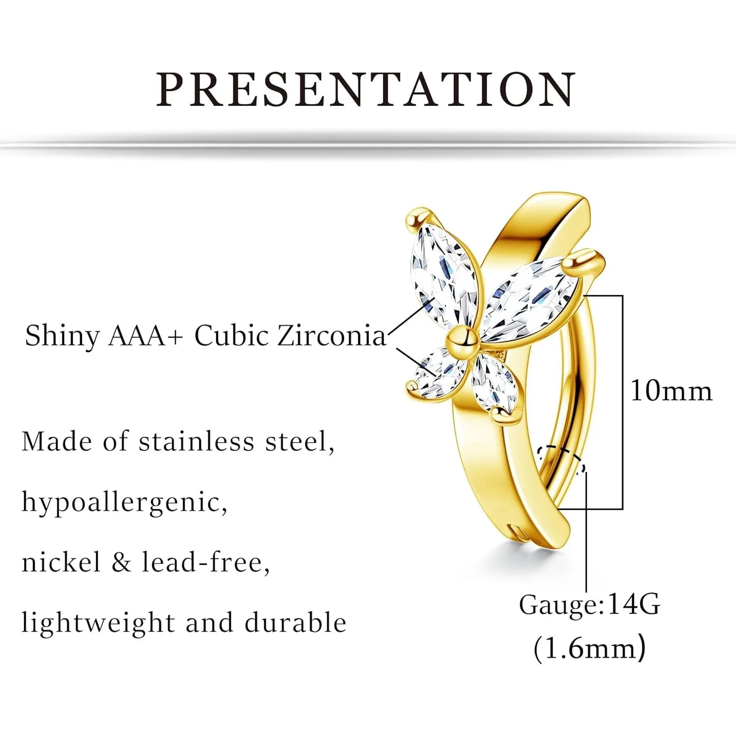 Bobisty 9PCS 14G Belly Button Ring for Women Surgical Steel Cute CZ Opal Belly Rings Dangle Reverse Body Belly Piercing Jewelry