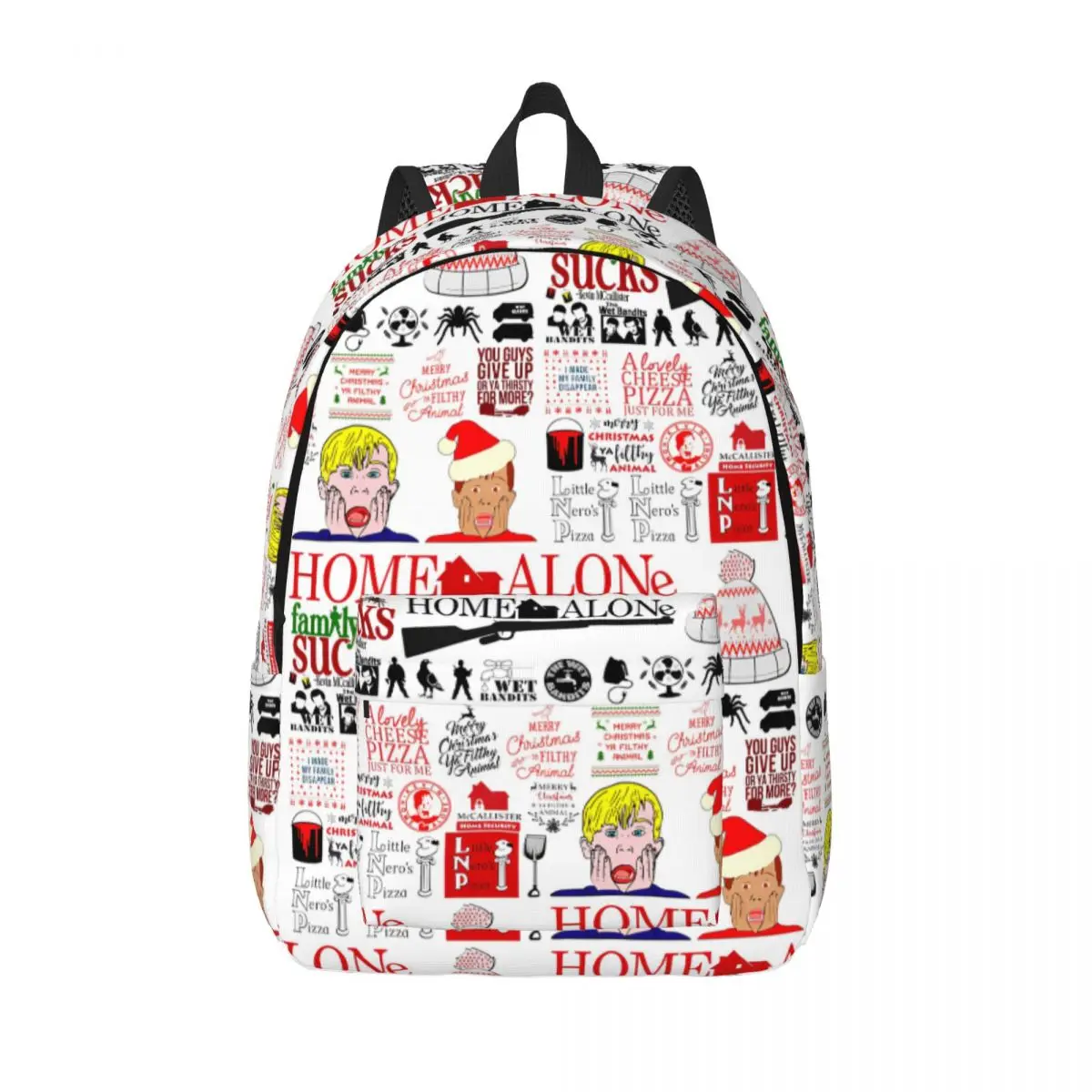 

Home Alone Cartoon Cute Backpack Men Women Cool High School Business Daypack Kevin Macaulay Culkin College Canvas Bags Durable