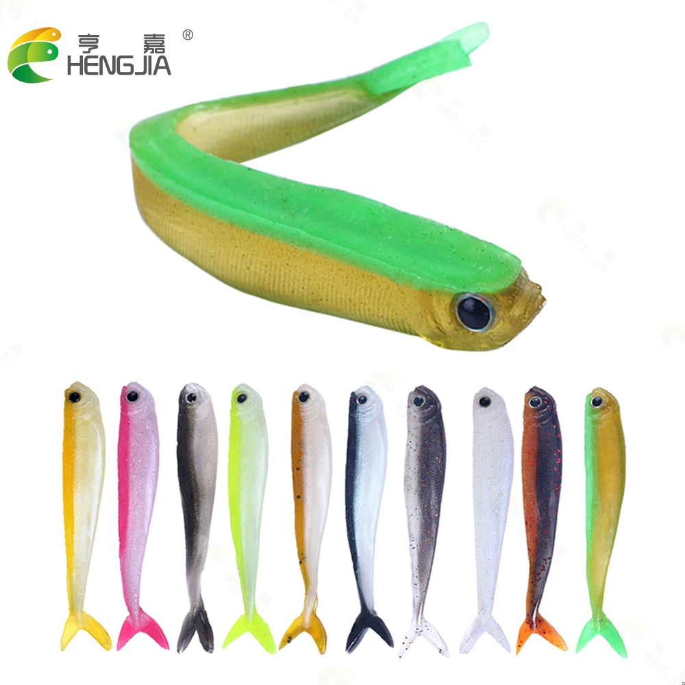 10pcs/lot  Soft Lures Silicone Bait  8.5cm 2.6g  Fork Tail Swimbait Wobblers Artificial Tackle Goods For Fishing Sea Fishing