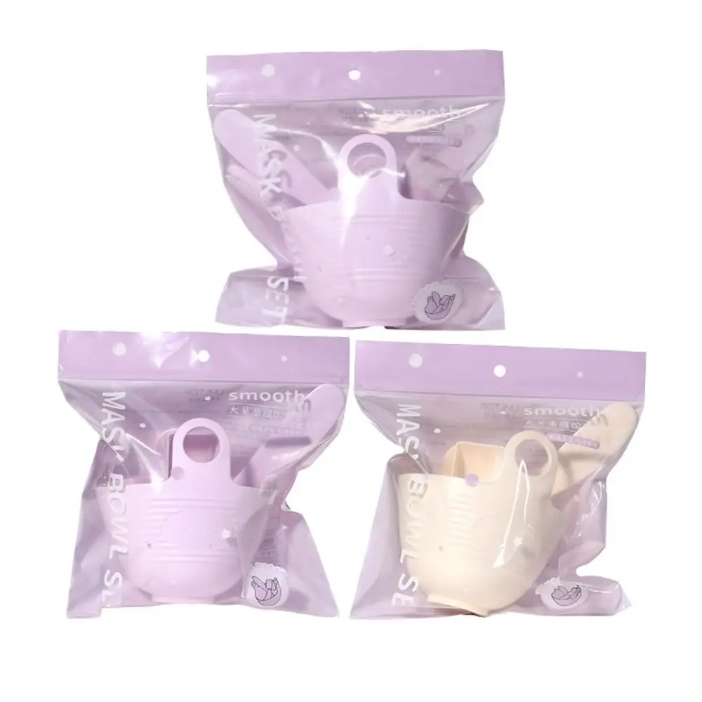 3/4 pezzi maschera per il viso in silicone ciotola di miscelazione set maschera morbida fai da te ciotola spazzole cura del viso kit di strumenti maschera facciale multifunzionale donna
