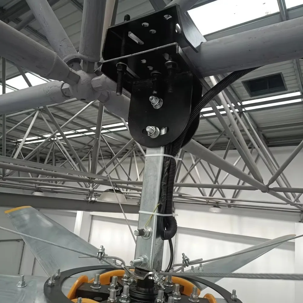 Customizable 7.3m/24ft Industrial Ceiling Fan with 3D Stereo Gentle Wind PMSM Motor, Suitable for Logistics Warehouses