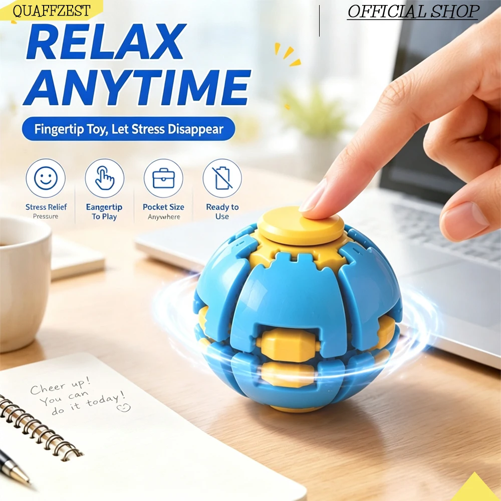 Color 3D Printing Decompression Ball Pressing and Rotating Dual-play Fingertip Gyro Office Portable Decompression Toy