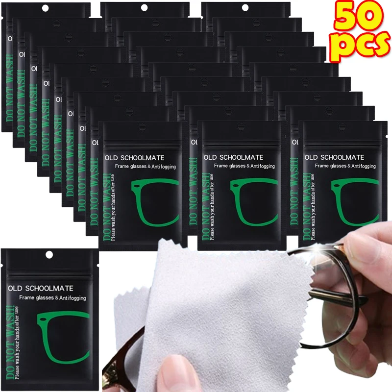 

50PCS Reusable Eyeglasses Nano Suede Clean Without Traces Anti-fog Glasses Cloth Lens Anti-fog Cloth for Eyewear Accessories