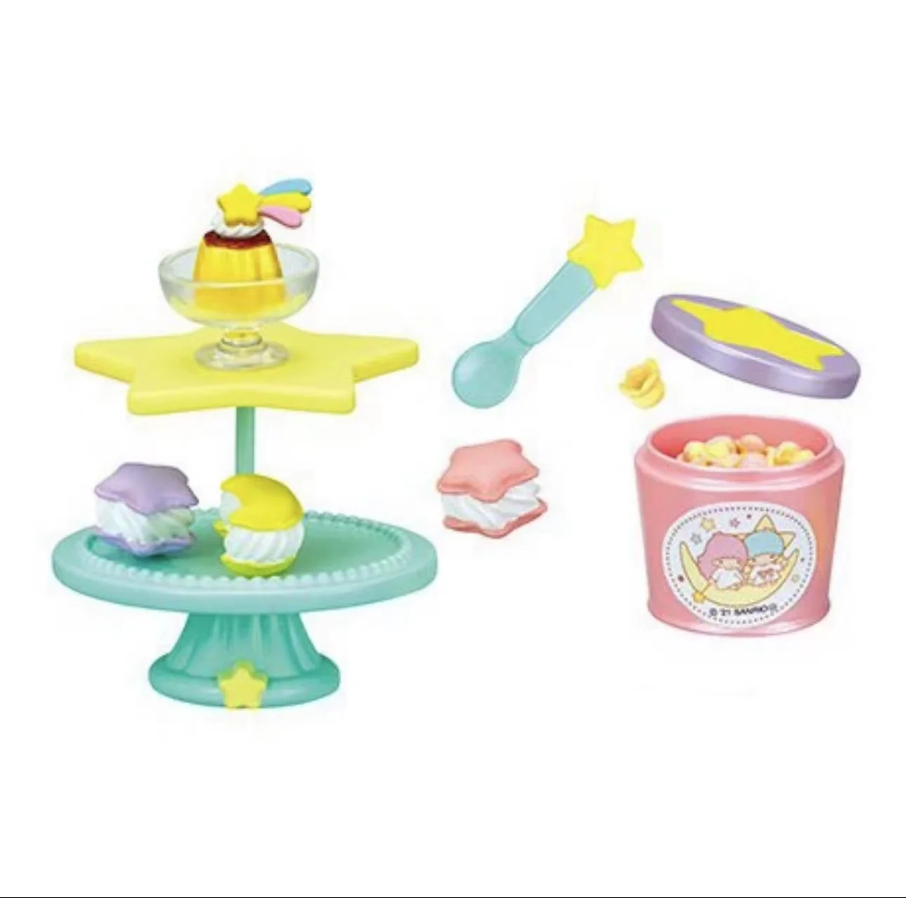 BANDAI Sanrio Figures Model Gemini star Camping cuisine Dream Picnic prop EX CASHAPON Cute ornament Original Toy