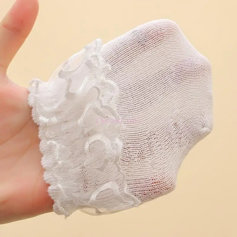 

Y1UB 4 Pairs Princess Lace Floral Socks Baby Socks Dancing Socks White Ruffle Socks