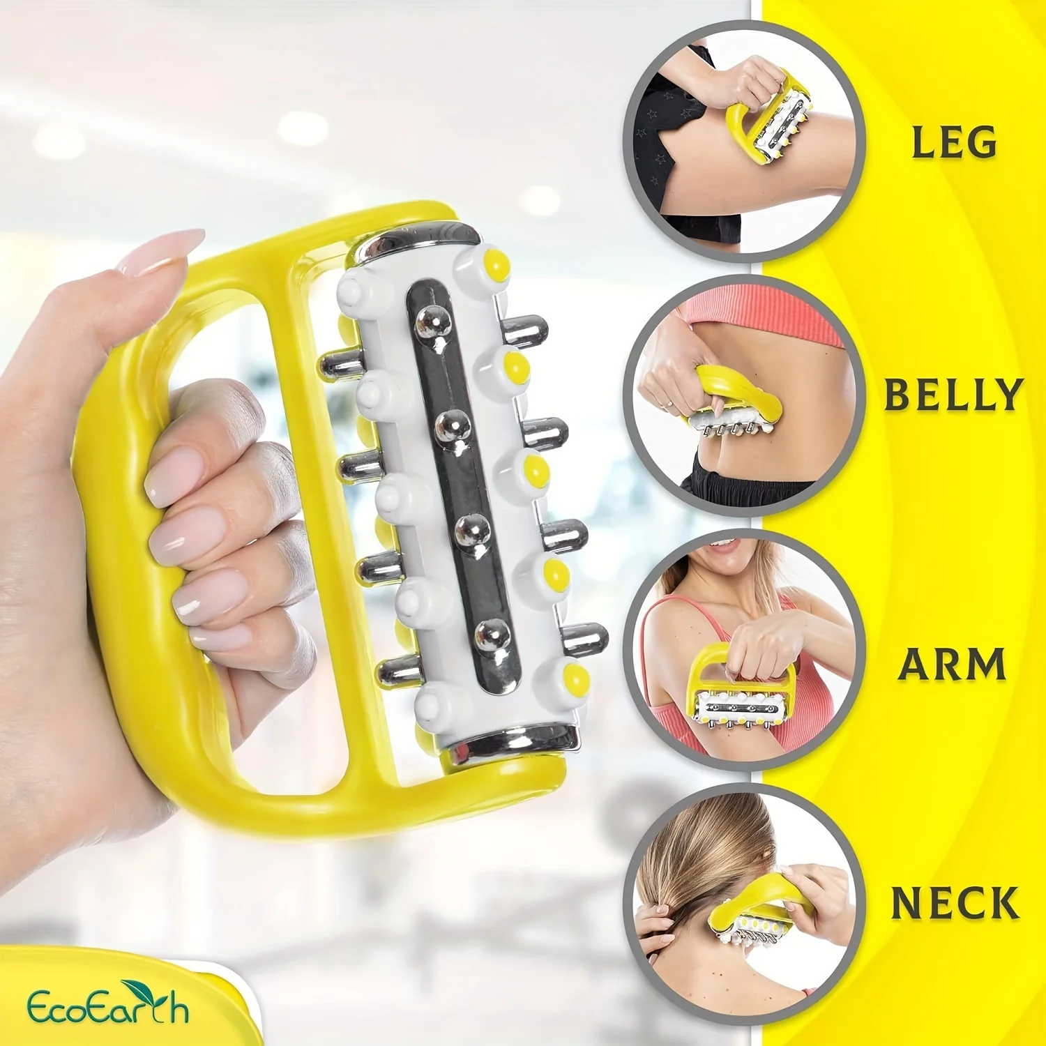 

Multifunctional Handheld Cellulite Massager Deep Tissue Roller for Legs Arms Belly Neck Portable Full-Body Muscle Relief Tool