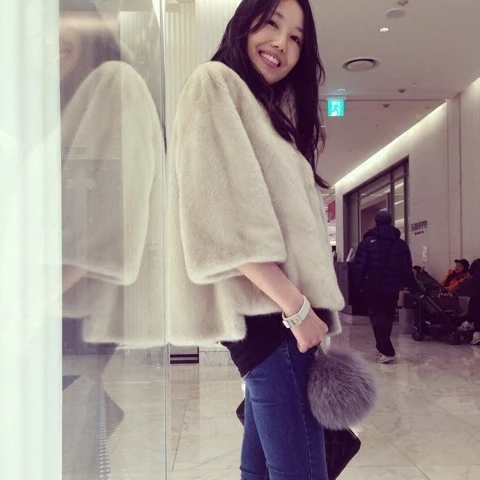 

fur women's winter imported mink coat short style outwear jacket coats female clothing