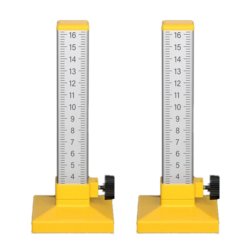 Regla de altura igual para carpintería, regla de elevación Horizontal de posicionamiento, herramienta especial de azulejos de escala de doble cara, ABQU, 2 uds.
