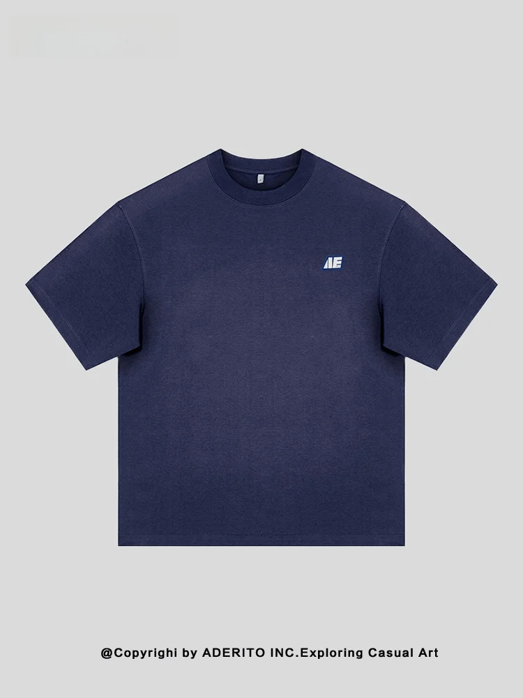 

Футболка ITO Brand с вышивкой, свободного кроя, из чистого хлопка, с круглым вырезом, для мужчин, повседневная, летняя, дышащая, комфортная.