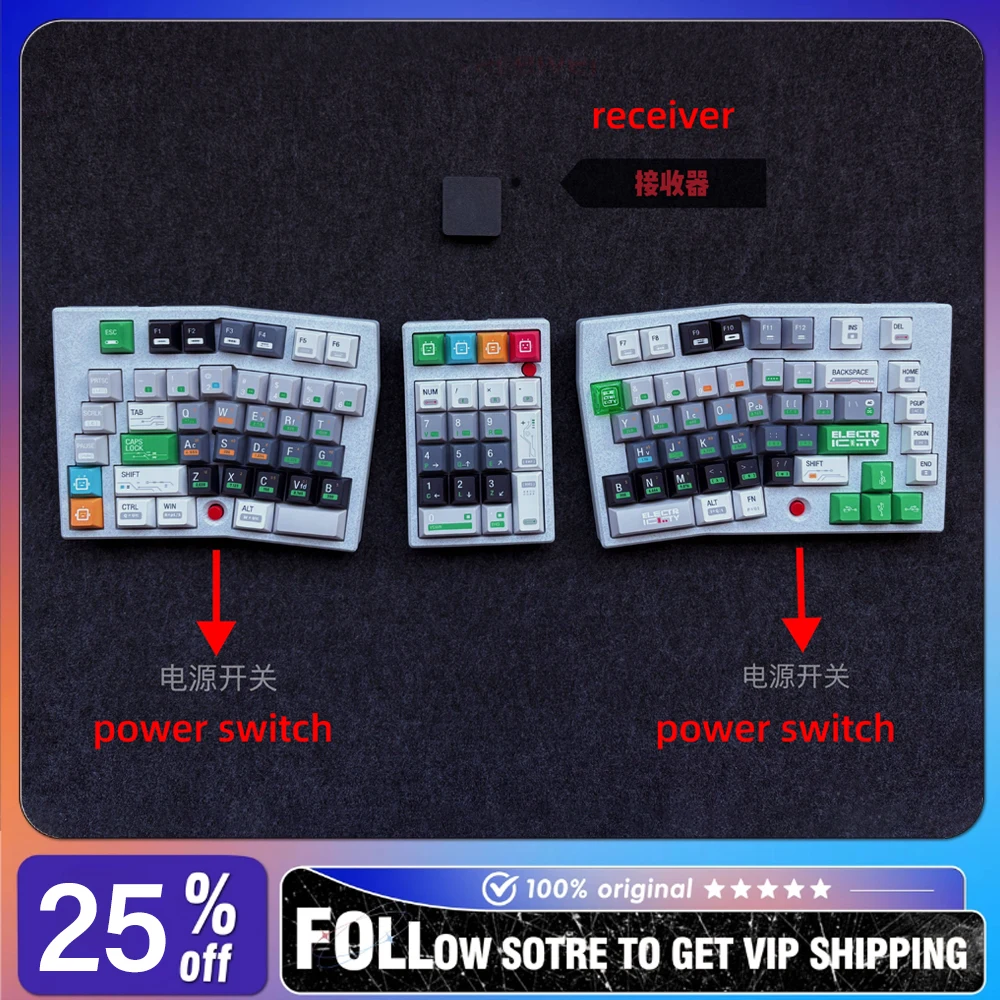 WK Alice 3 Split Wireless Mechanical Kit/keyboard 2.4G Single Mode 3D Printing RP2040 Master Control Customized VIAL Key Change