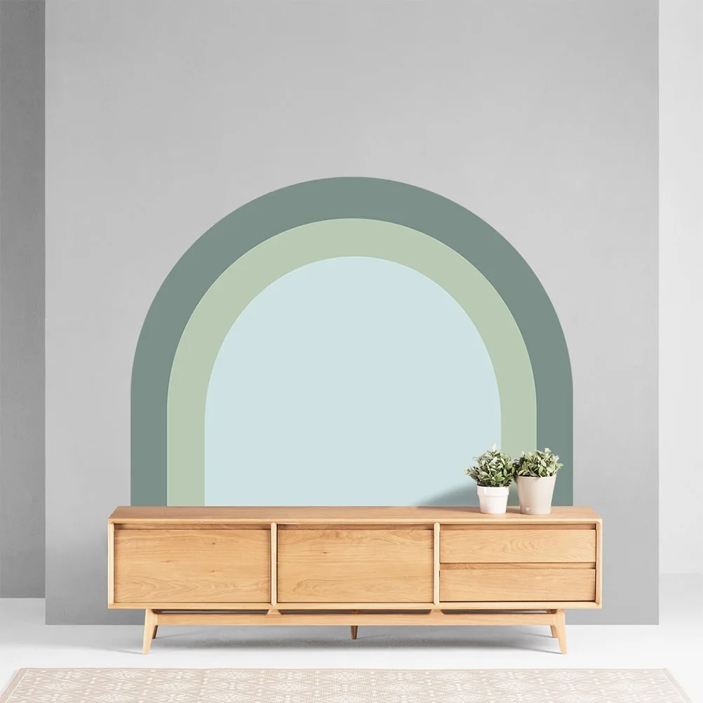 

Geometric Wallpaper Arch Wall Sticker Half Circle Headboard Decor Semicircle Removable Modern Wall Decal For Home Living