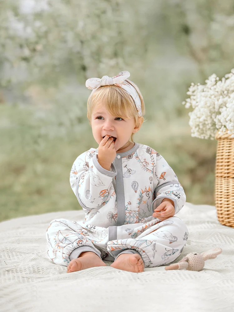 OUYUN Baby Muslin Cotton Sleep Sack Summer Spring - Lightweight Split-Leg Anti-Kick Blanket for Toddlers All Season Use