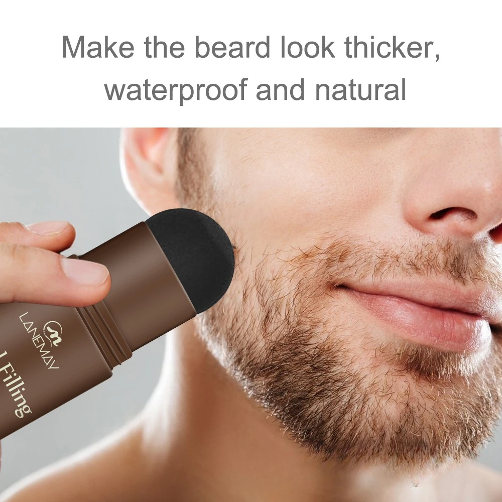 One Step Bartformung Füllstoff Bart Füllstoff Pulver Augenbrauen Pulver Stempel Set Wasserdicht Professionelle Männer Make-Up Perfekte Schablone