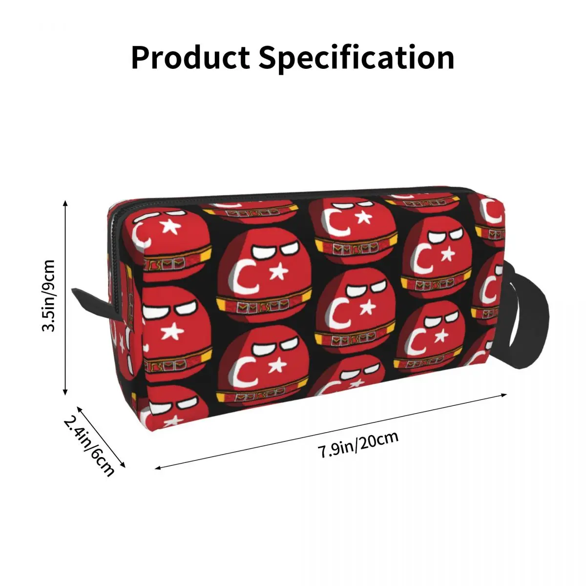 Ottomanball Countryball Lápis Casos, Grande Capacidade Pen Bags, Pen Box, Lápis Pouch para Meninos, Meninas, Estudantes Papelaria, Maquiagem Bag