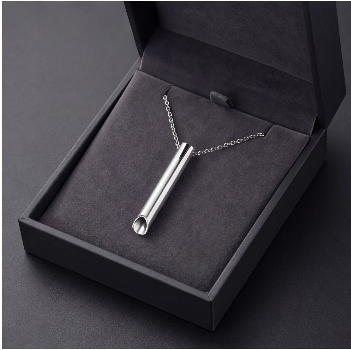 Mindful Breathing Tube Necklace, Gold/Black/Silver O Shape Anxiety Relief Jewelry