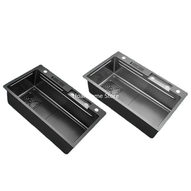 

Kitchen Sink New Nano Multifunctional Dish Basin Kitchen Accessories Kitchen Sinks Large Single Slot Stainless Steel Waterfall