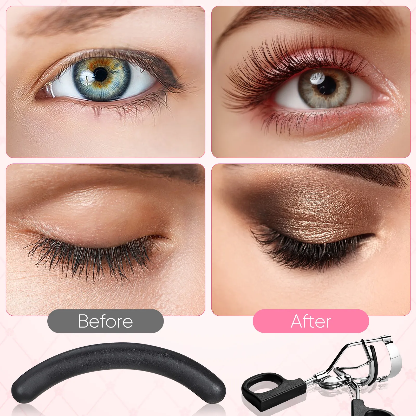 16Pcs Refill Pads for Eyelash Curler Premium Silicone Rubber Cushions Easy to Install Smooth Texture Curl Lashes Effortlessly