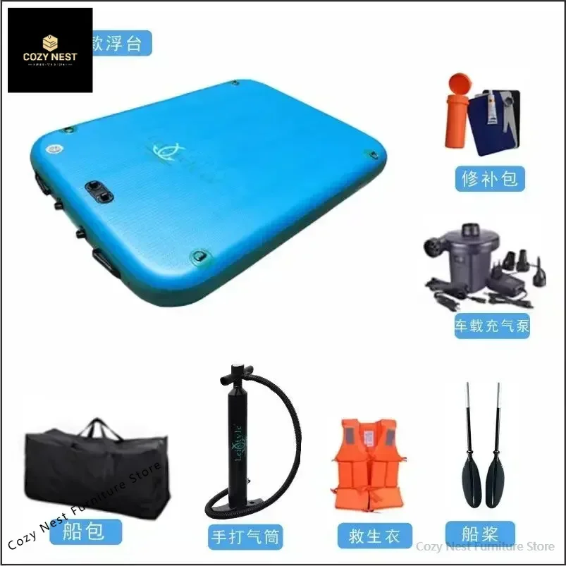 Inflatable floating platform magic carpet fishing platform boat yacht floating floating fishing platform without tent