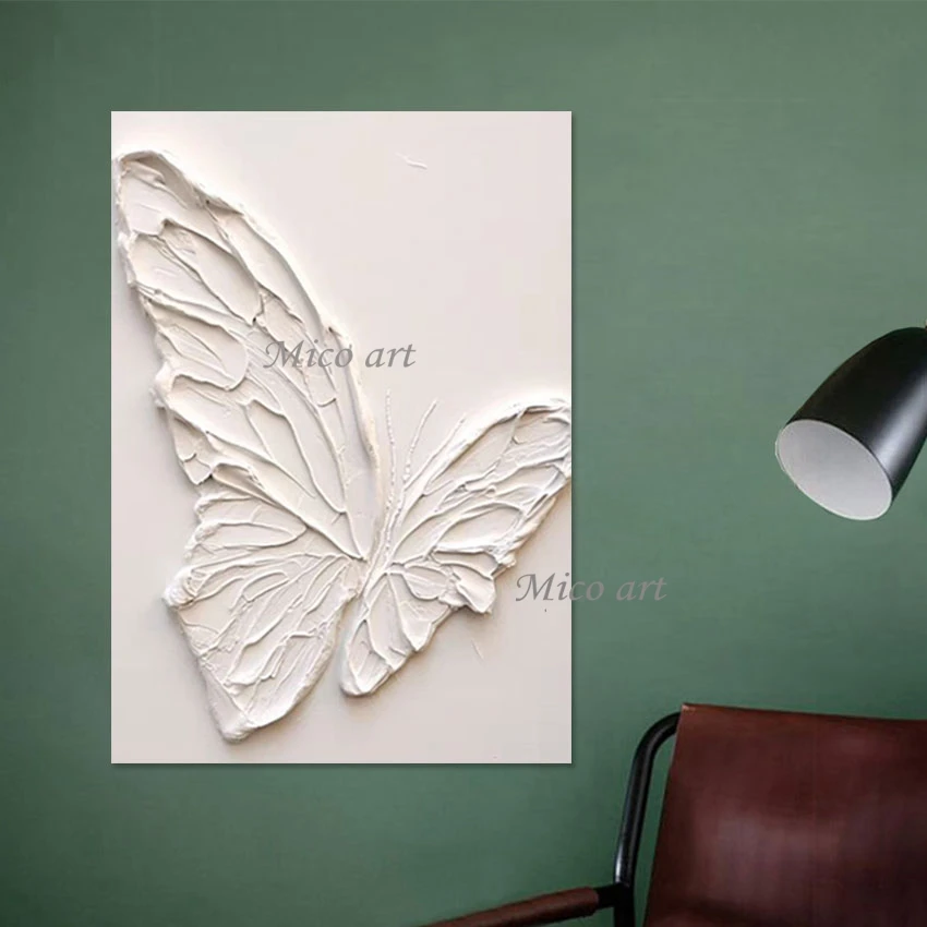 

Abstract Simple Animal Wall Art Unframed Modern Living Room Decorative Picture Canvas Artwork Knife Butterfly Handmade Painting