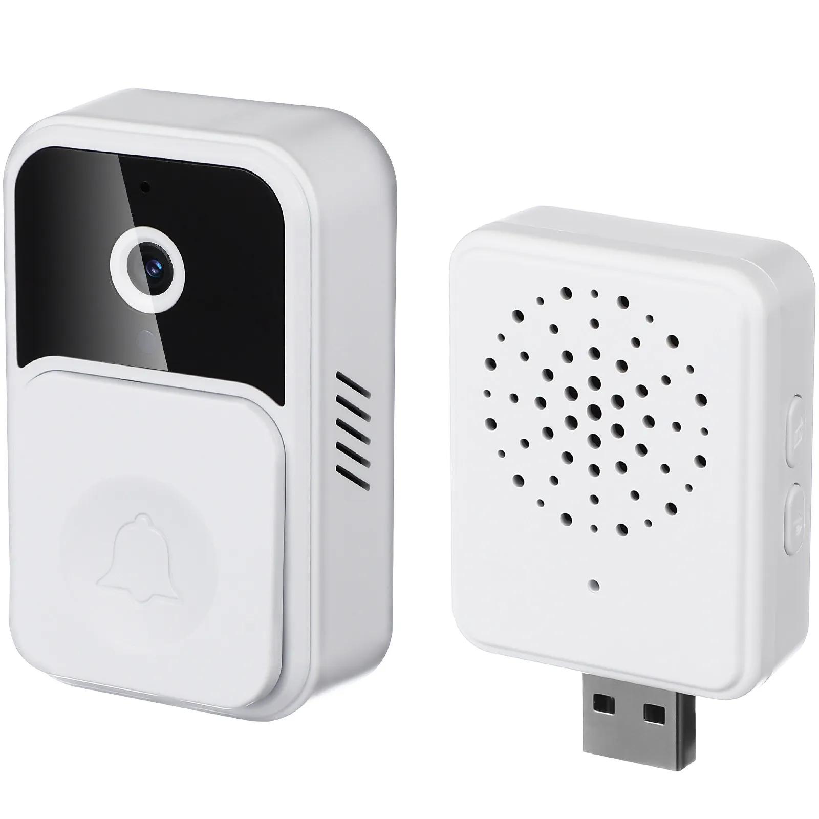 

Wireless Video Doorbell Smart WiFi Doorbell with Night Vision Two-Way Audio Visitor Capture Playback Large Battery Home Office