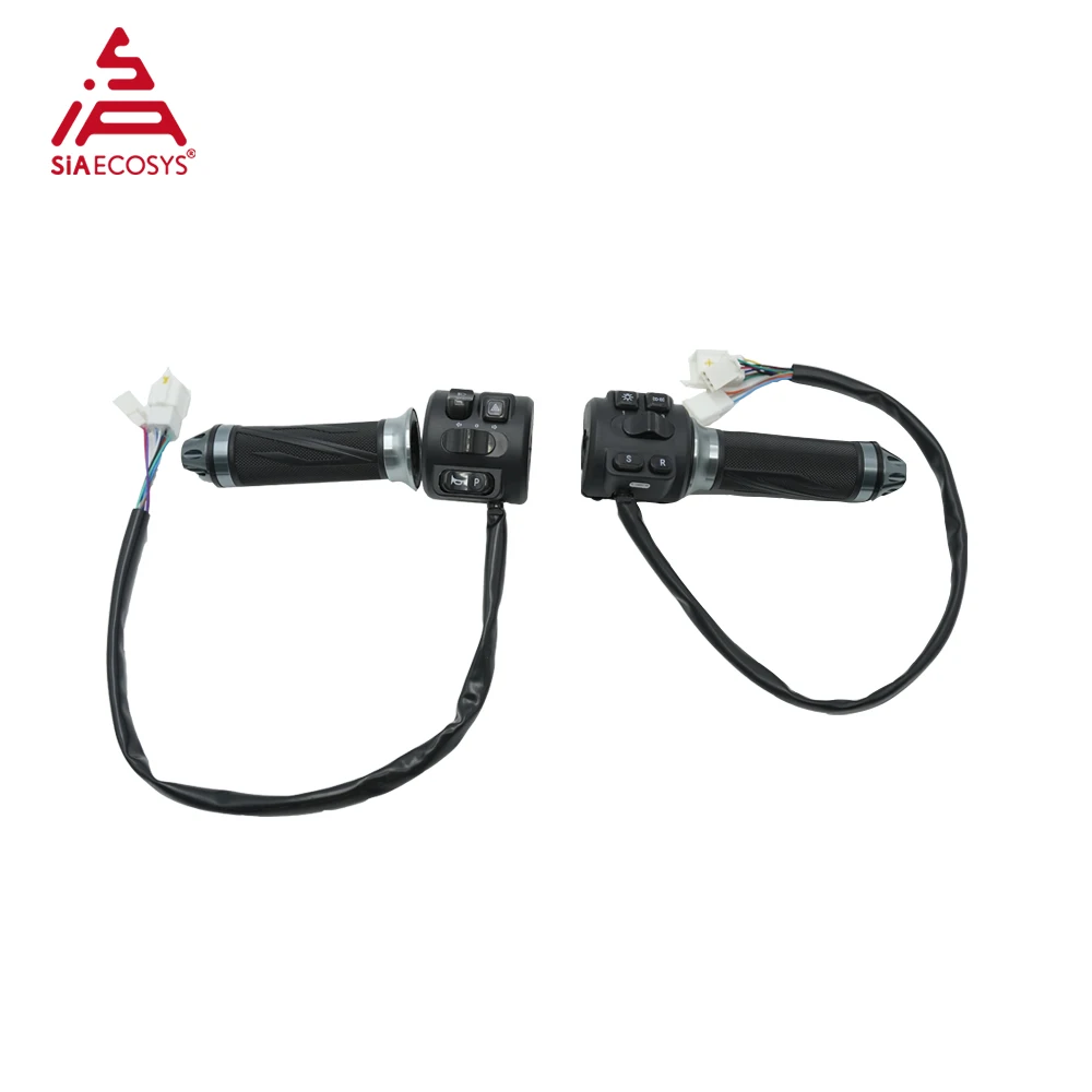 SiAECOSYS Z6 Interruttore combinato acceleratore per scooter elettrico con funzione freno di stazionamento Impugnatura manubrio impermeabile per scooter elettrico