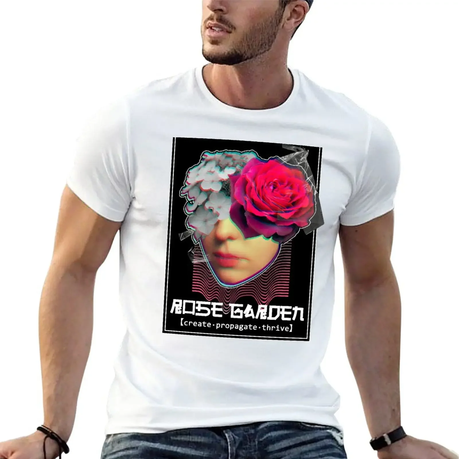 New Rose Garden T-Shirt anime sublime oversized t shirt men